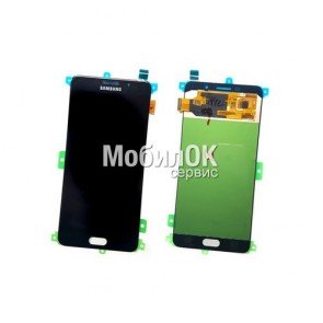 Дисплей для Samsung A710F Galaxy A7 (2016) черный, оригинал (GH97-18229B)