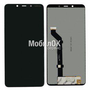 Дисплей для Nokia 3.1 Plus Dual Sim черный (TA-1104), с тачскрином