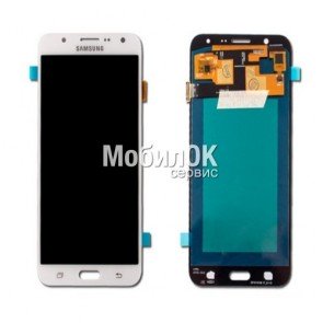 Дисплей для Samsung J700F Galaxy J7 белый, с тачскрином China Original (oled)