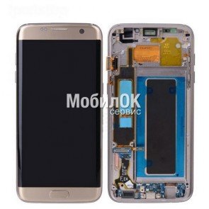 Дисплей для Samsung G935 Galaxy S7 EDGE розовый (Pink Gold), оригинал (GH97-18533E)