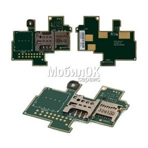 Коннектор SIM-карты для Sony C1904/C1905 Xperia M со шлейфом, коннектором карты памяти