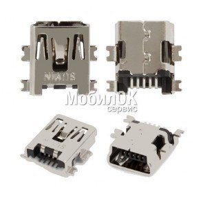 Коннектор зарядки универсальный (5 pin), mini USB тип-B, тип 2