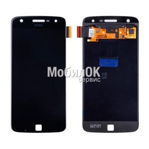 Дисплей для Motorola XT1635 Moto Z Play черный, с тачскрином (Oled)