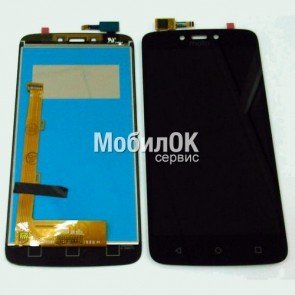 Дисплей для Motorola XT1723 Moto C Plus черный, с тачскрином