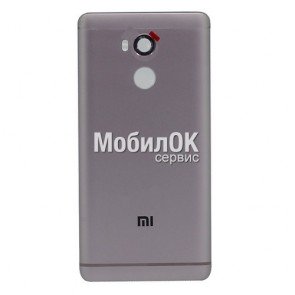 Задняя крышка для Xiaomi Redmi 4 Pro серебристая, с боковыми кнопками
