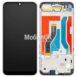Дисплей для Samsung A107F Galaxy A10s черный, с тачскрином и рамкой