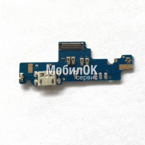 Шлейф для Xiaomi Redmi Note 4X коннектора зарядки, микрофона широкий 4/64Gb