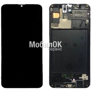 Дисплей для Samsung A307F Galaxy A30s черный, с тачскрином и рамкой China Original (oled)