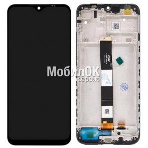 Дисплей для Xiaomi Redmi 10A черный, с тачскрином и рамкой