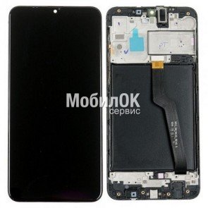 Дисплей для Samsung A105F Galaxy A10/Samsung M105F Galaxy M10 черный, с тачскрином и рамкой
