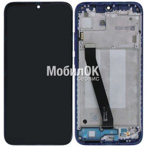 Дисплей для Xiaomi Redmi 7/Redmi Y3 синий, в сборе с тачскрином и рамкой, оригинал (561010017033)