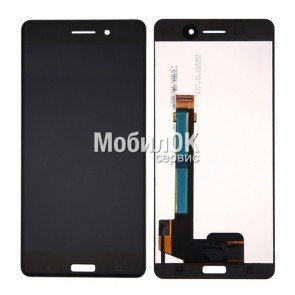 Дисплей для Nokia 6 Dual Sim (2017) черный, с тачскрином (TA-1021/TA-1033) China Original