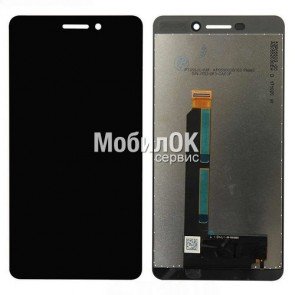 Дисплей для Nokia 6.1 (2018) черный, с тачскрином (TA-1043/TA-1050) China Original