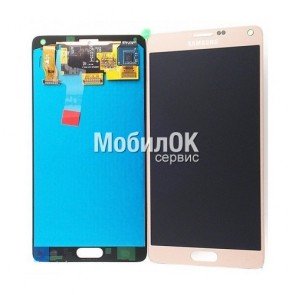 Дисплей для Samsung N910F Galaxy Note 4 золотой, оригинал (GH97-16565C)