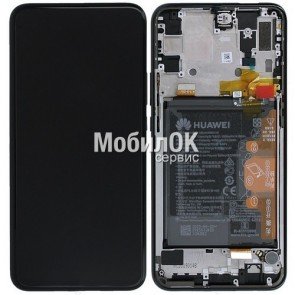 Дисплей для Huawei P Smart Z/Y9 Prime (2019) черный, в сборе с рамкой и АКБ, ориг (02352RRF