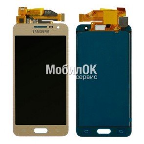 Дисплей для Samsung A300F Galaxy A3 золотой, с тачскрином (In-Cell)