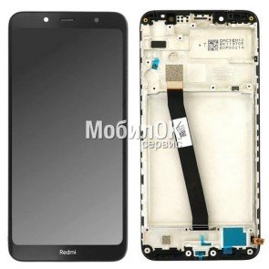 Дисплей для Xiaomi Redmi 7A черный, в сборе с тачскрином и рамкой, оригинал (560610122000)