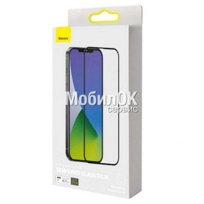 Ударопрочное защитное 3D стекло Baseus для Apple iPhone 12/12 Pro черное (2шт.)
