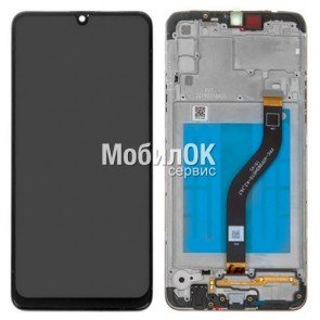 Дисплей для Samsung A207F Galaxy A20s черный, с тачскрином и рамкой