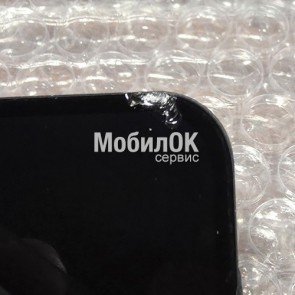 Дисплей для Samsung A175F Galaxy A17 черный, с рамкой, оригинал (Amoled) УЦЕНКА Скол сверху