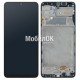 Дисплей для Samsung A225F Galaxy A22 черный, с рамкой, оригинал (GH82-25944A)