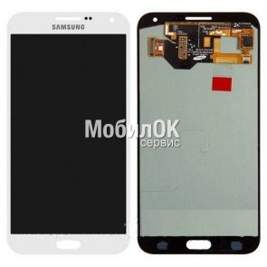 Дисплей для Samsung E700 Galaxy E7 белый, в сборе, оригинал (GH97-17227A)