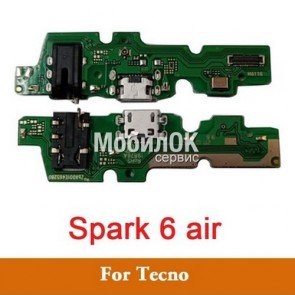 Шлейф для Tecno Spark 6 Air/Infinix Hot 9 Play/10 Play/11 Play коннектора зарядки, микрофона