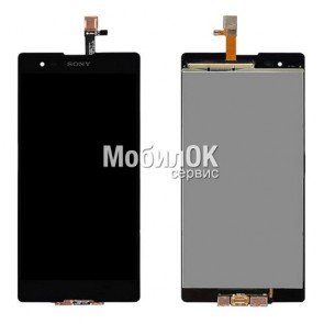 Дисплей для Sony D5322 Xperia T2 Ultra DS черный, с тачскрином