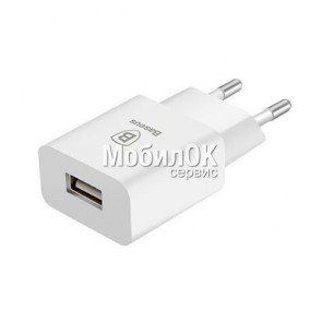 С.з.у. Baseus Mini Dual-U, 1 USB порт 2.1A, Quick Charge (CCALL-E2A02) белое