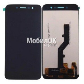 Дисплей для ZTE Blade A520 черный, с тачскрином
