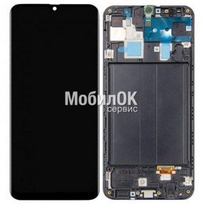 Дисплей для Samsung A305F Galaxy A30 черный, с тачскрином и рамкой (In-Cell)