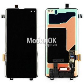 Дисплей для Samsung G975F Galaxy S10 Plus черный, оригинал, без рамки, разборка (GH82-12256A)