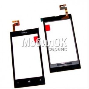Сенсорный экран для Nokia 520/525 Lumia черный, с рамкой