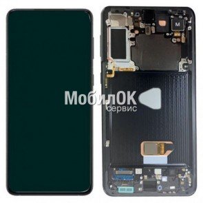 Дисплей для Samsung G996 Galaxy S21 Plus Phantom Black в сборе с рамкой, оригинал (GH82-24553A)