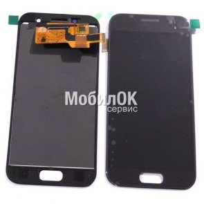 Дисплей для Samsung A520F Galaxy A5 (2017) черный, с тачскрином (In-Cell)