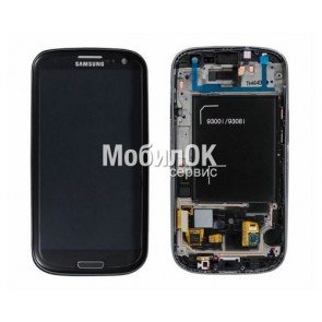 Дисплей для Samsung I9300i Galaxy S3 Duos/ I9301 Galaxy S3 Neo черный, полная сборка