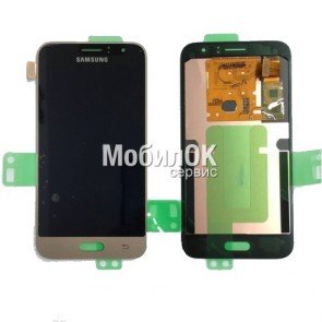 Дисплей для Samsung J120F Galaxy J1 (2016) золотой, в сборе с тачскрином, оригинал (GH97-18224B)
